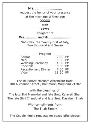 Wedding card invitation wordings in english