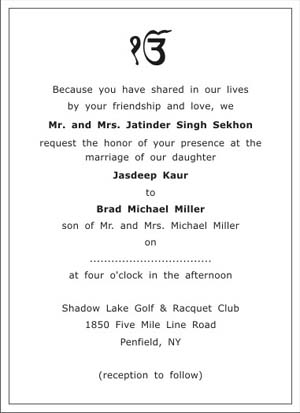 punjabi wedding card matter