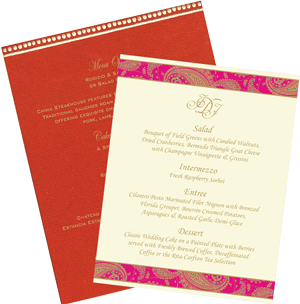 Menu card sample