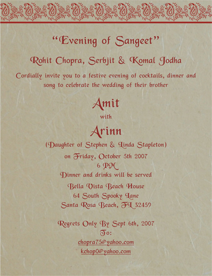 Sangeet Printed Samples