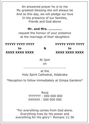 Christian Wedding Invitation Cards Wordings In English 9